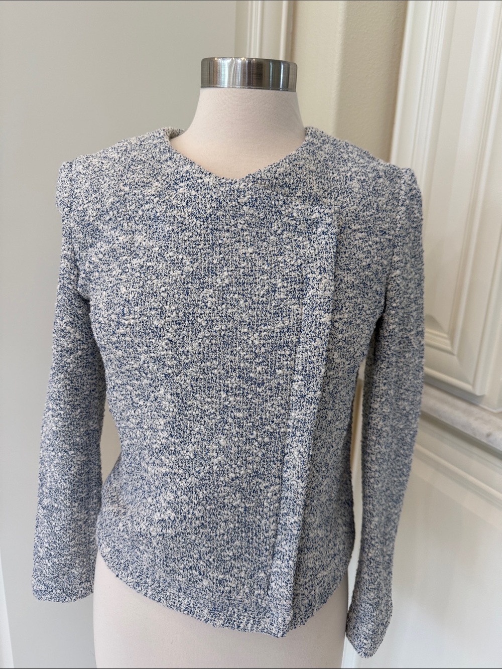 Joie / Balina style Blue and White Marled Knit Blazer